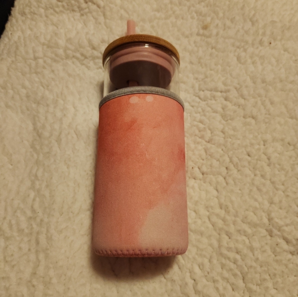 Tronco 20oz Glass Tumbler with‎ Straw and Bamboo Lid